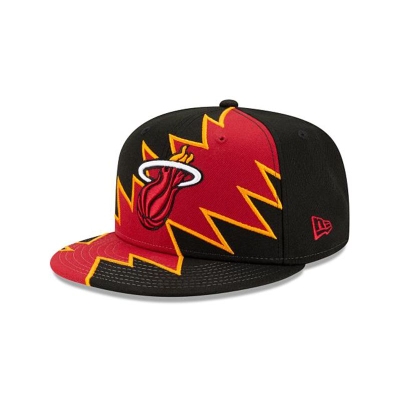 Black Miami Heat Hat - New Era NBA Flash 9FIFTY Snapback Caps USA5463279